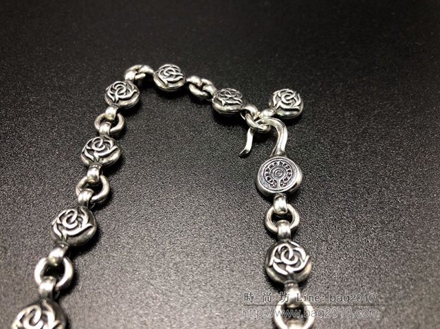 chrome hearts銀飾 克羅心花蕾珠十字項鏈 克羅心925純銀項鏈  gjc1864
